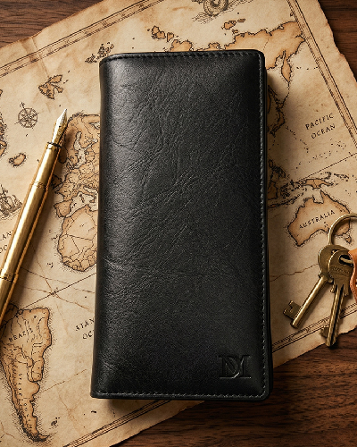 Long Wallet Double Pocket - Black