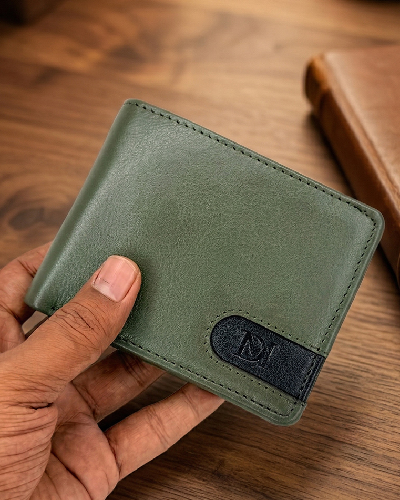 Lather U- Shape Wallet - Olive